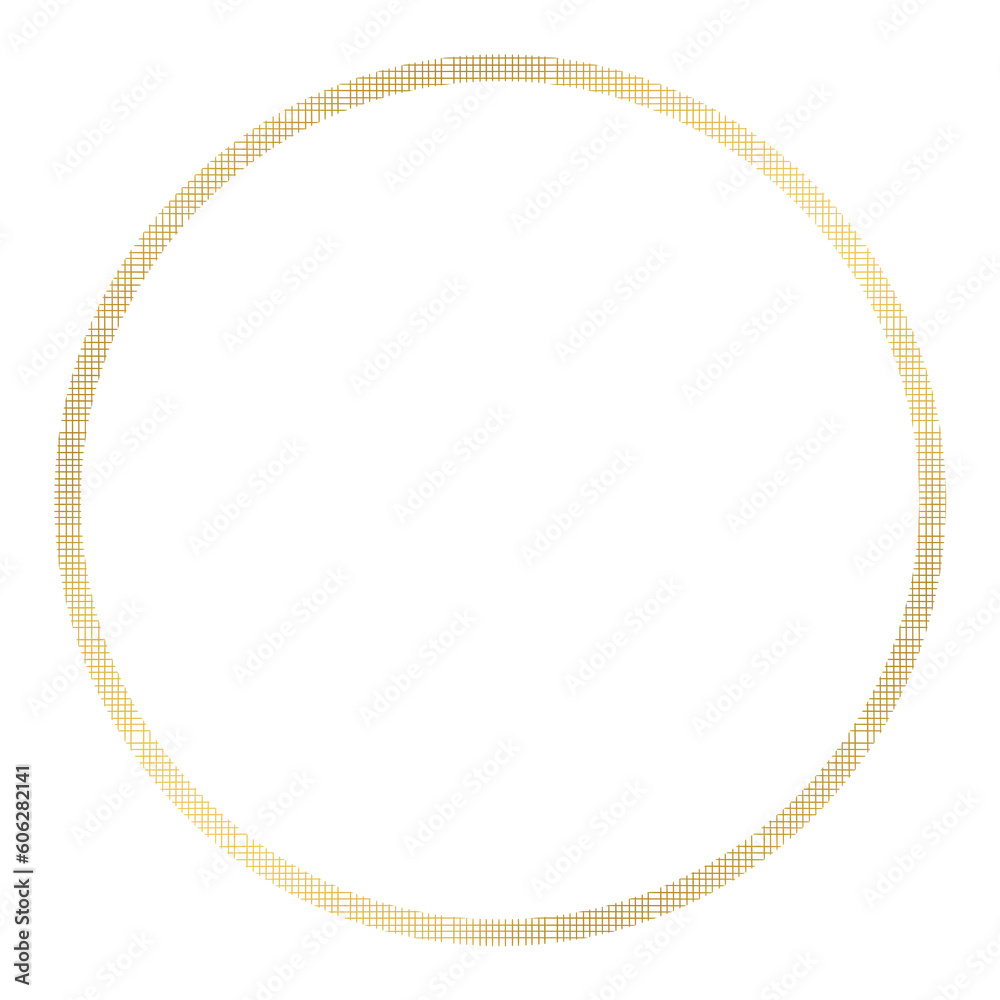 Gold circle frame.	
