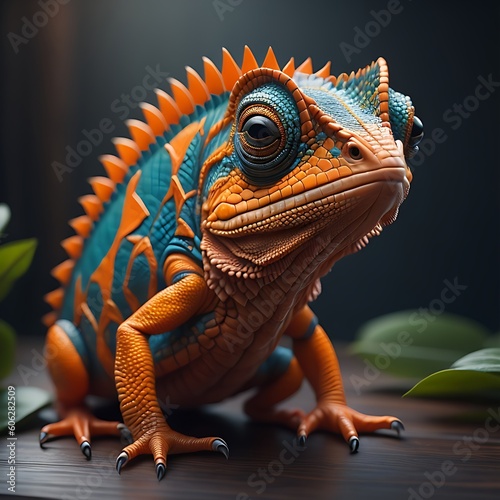 yellow iguana on a branch