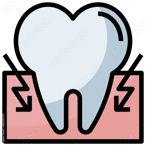gingivitis line icon,linear,outline,graphic,illustration