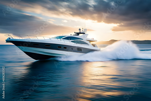 luxury yacht in the sea © DJC Design