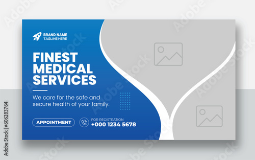 Medical healthcare youtube thumbnail | web banner template and video thumbnail | Editable promotion banner design