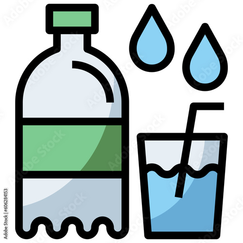 mineral water line icon,linear,outline,graphic,illustration