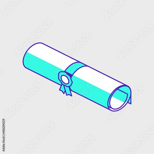 Diploma isometric vector illustration
