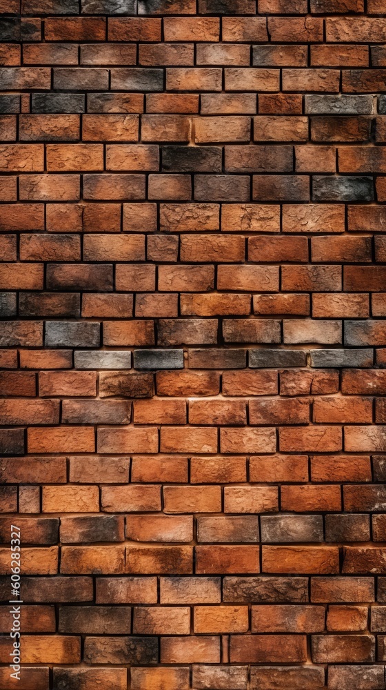 Fototapeta premium Red brick wall with texture. Generative AI