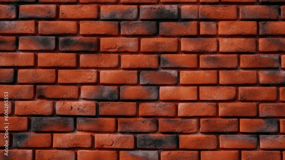 Red brick wall with texture. Generative AI Red brick wall with texture. Generative AI