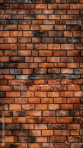 Red brick wall with texture. Generative AI