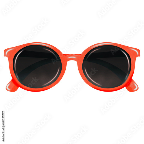 Red sunglasses watercolor. 