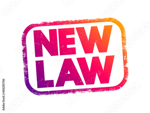 New Law text stamp, concept background