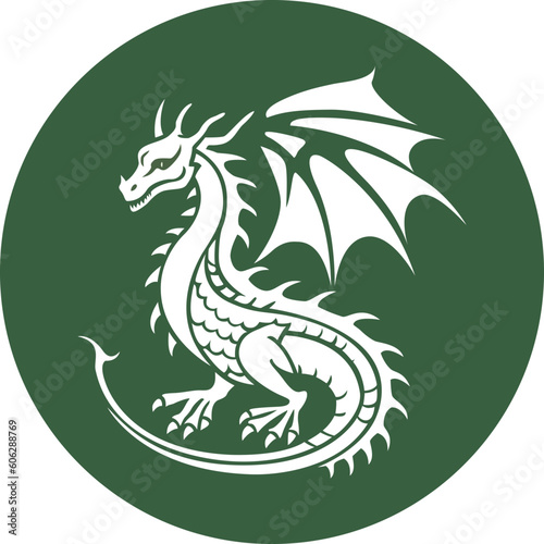 European style dragon full body vector illustration