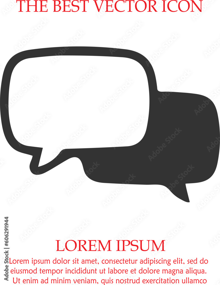 Fototapeta premium Speech bubbles vector icon eps 10. Bubble symbol. Simple isolated illustration.