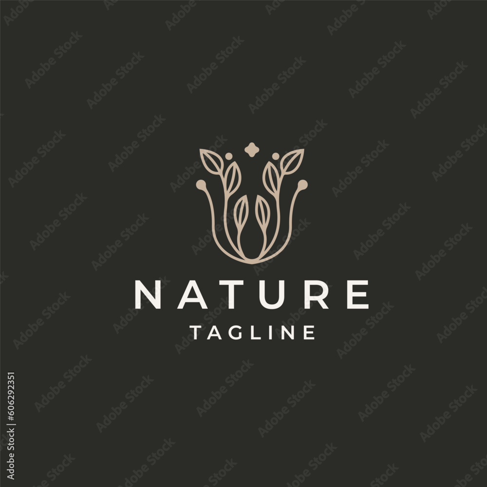 Nature leaf tree growth logo icon design template. garden, park, beauty, spa flat vector Nature leaf tree growth logo icon design template. garden, park, beauty, spa flat vector