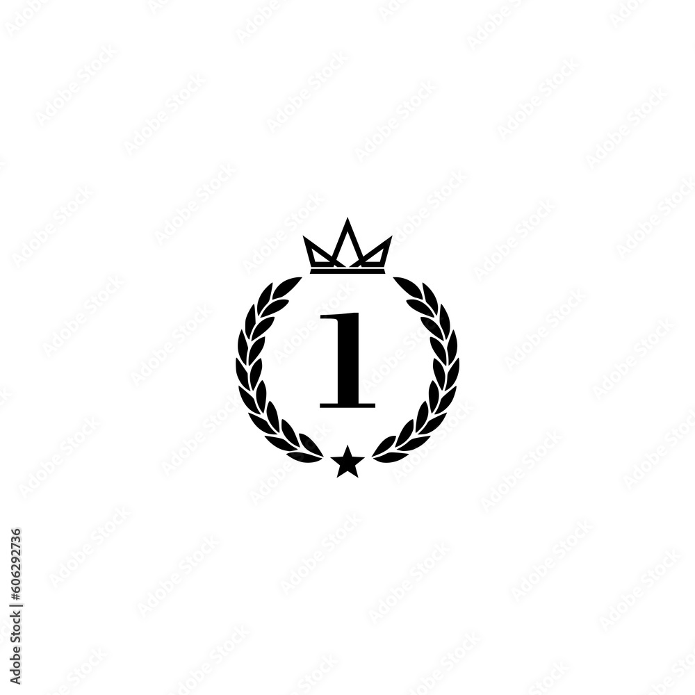 Number one quality with crown icon isolated on white background Number one quality with crown icon isolated on white background