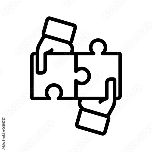 Collaboration outline icon for marketing, cooperation, synergy, partnership, alliance, teamwork logo