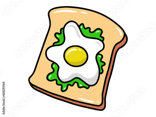 Bread, Egg and Vegetable Illustration