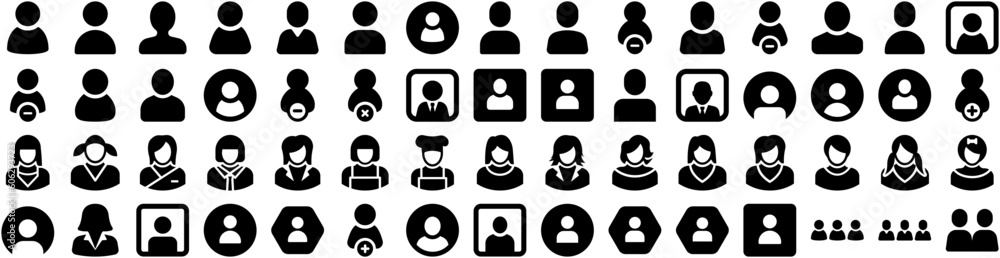 Set Of Avatar Icons Isolated Silhouette Solid Icon With People, Illustration, Person, Avatar, Man, Male, Human Infographic Simple Vector Illustration Logo Set Of Avatar Icons Isolated Silhouette Solid Icon With People, Illustration, Person, Avatar, Man, Male, Human Infographic Simple Vector Illustration Logo