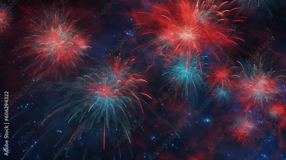 Fototapeta premium colorful cosmic firework created using generative AI tools