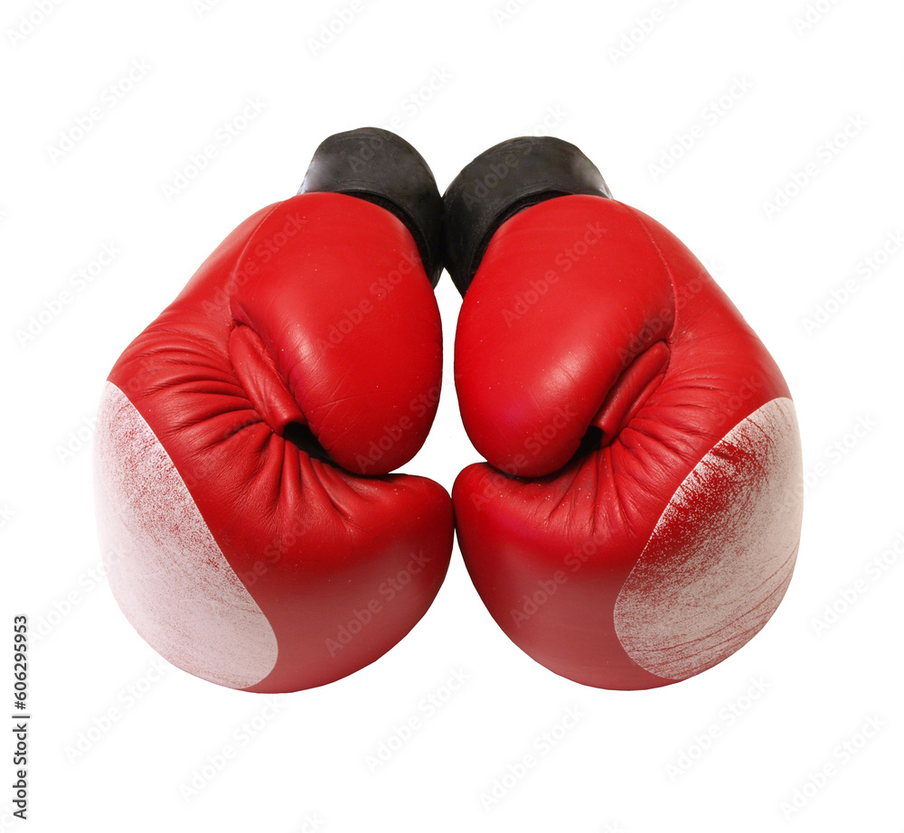 Red boxing gloves isolated