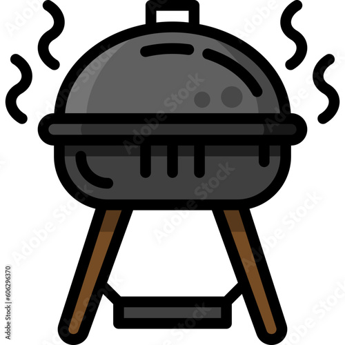 barbecue filled outline icon