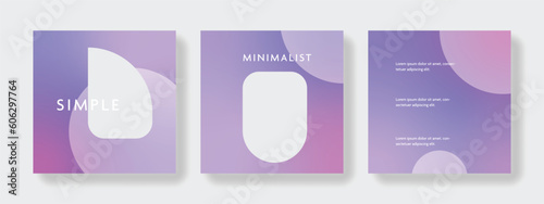 Business social media layouts, editable square templates for serious company, elegant web banner set, mobile design for marketing purposes with modern gradient
