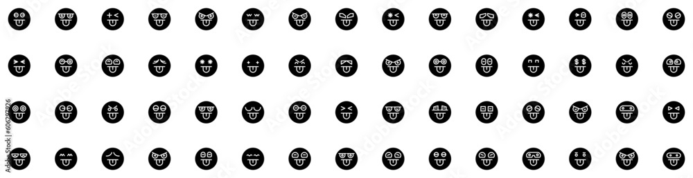 Set Of Tongue Icons Isolated Silhouette Solid Icon With Closeup, Health, Tongue, Face, Mouth, Care, Open Infographic Simple Vector Illustration Logo Set Of Tongue Icons Isolated Silhouette Solid Icon With Closeup, Health, Tongue, Face, Mouth, Care, Open Infographic Simple Vector Illustration Logo