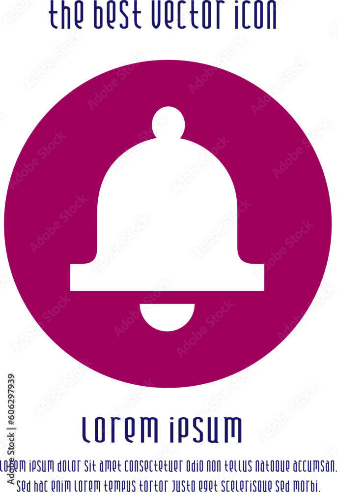 Fototapeta premium Bell vector icon. Simple silhouette vector illustration EPS 10.