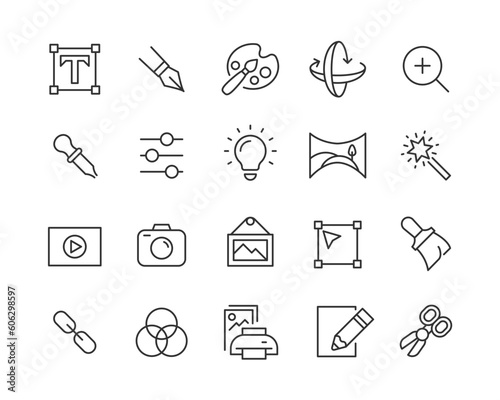 Design and Creativity - Line Icons - Editable Stroke