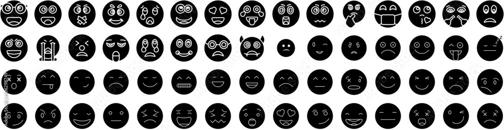 Set Of Emoticon Icons Isolated Silhouette Solid Icon With Symbol, Sign, Icon, Emoticon, Face, Set, Vector Infographic Simple Vector Illustration Logo Set Of Emoticon Icons Isolated Silhouette Solid Icon With Symbol, Sign, Icon, Emoticon, Face, Set, Vector Infographic Simple Vector Illustration Logo