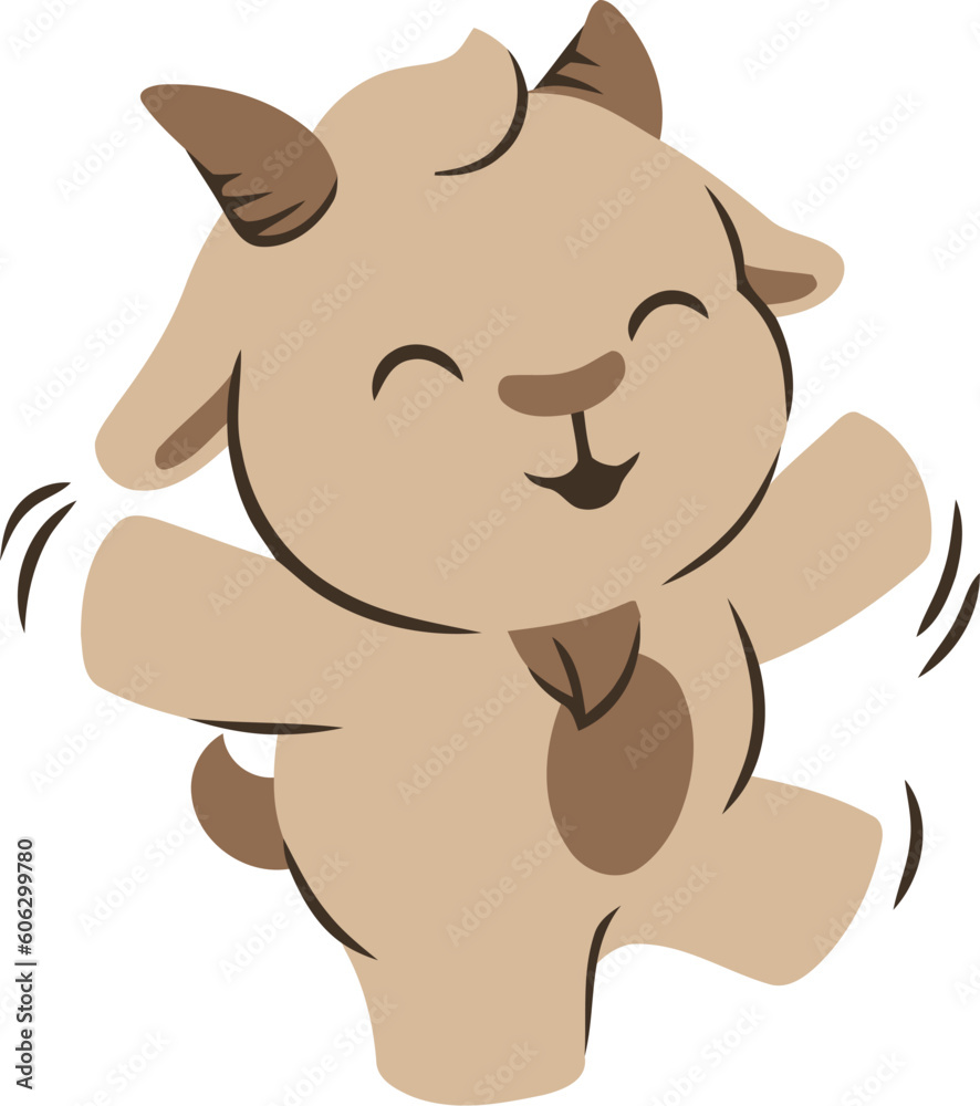Obraz premium Islamic Animal Sheep Flat Hand Drawn Illustration