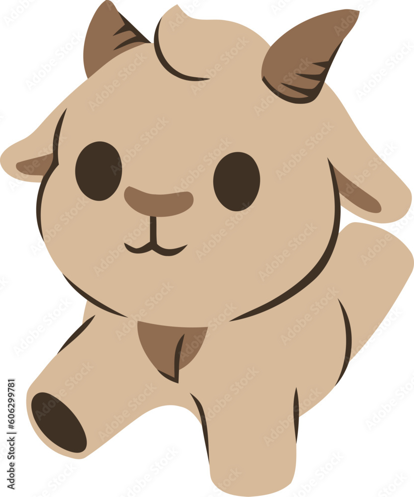 Obraz premium Islamic Animal Sheep Flat Hand Drawn Illustration