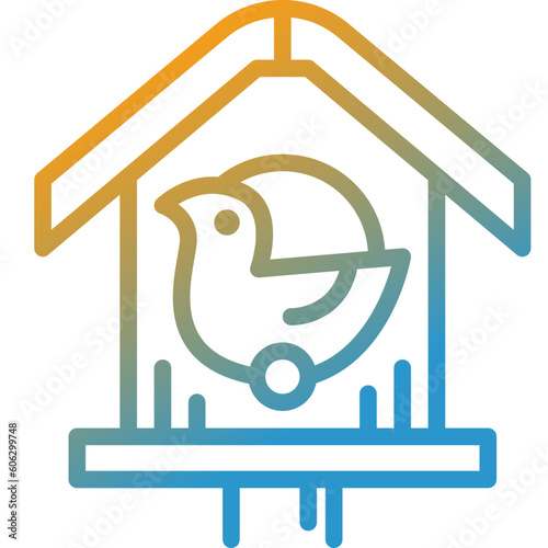 birdhouse gradient line icon