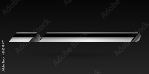 Abstract black and white metallic lower third screen title banner for video broadcast