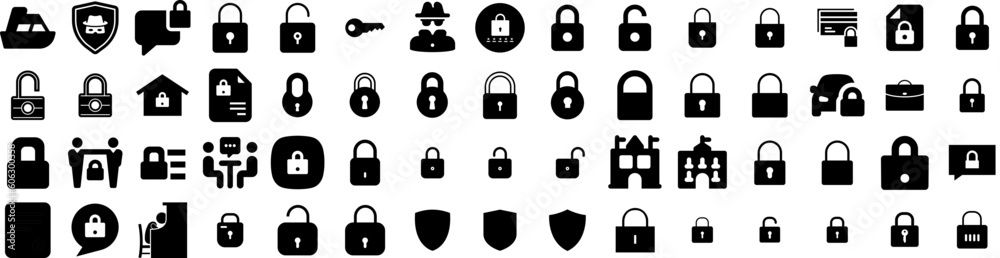 Set Of Private Icons Isolated Silhouette Solid Icon With Business, Private, Flight, Luxury, Airplane, Jet, Travel Infographic Simple Vector Illustration Logo