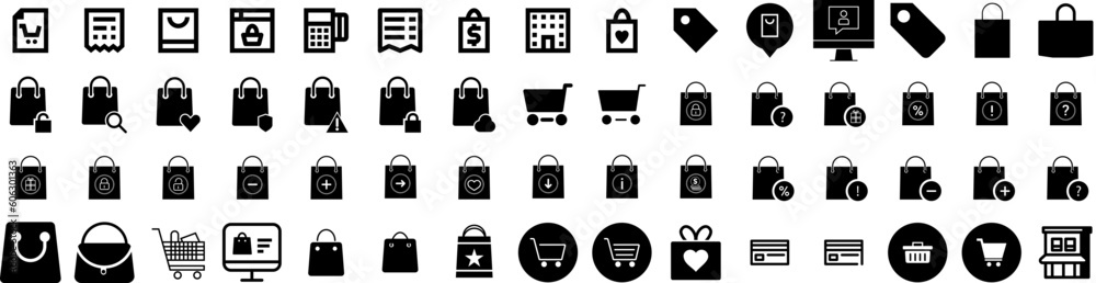 Set Of Shopping Icons Isolated Silhouette Solid Icon With Discount, Business, Store, Shop, Banner, Sale, Buy Infographic Simple Vector Illustration Logo Set Of Shopping Icons Isolated Silhouette Solid Icon With Discount, Business, Store, Shop, Banner, Sale, Buy Infographic Simple Vector Illustration Logo