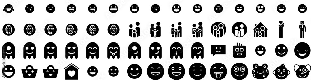 Set Of Happy Icons Isolated Silhouette Solid Icon With Party, Greeting, 2023, Holiday, Happy, Background, Vector Infographic Simple Vector Illustration Logo Set Of Happy Icons Isolated Silhouette Solid Icon With Party, Greeting, 2023, Holiday, Happy, Background, Vector Infographic Simple Vector Illustration Logo