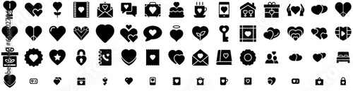 Set Of Romance Icons Isolated Silhouette Solid Icon With Dating, Couple, Love, Romance, Woman, Romantic, Man Infographic Simple Vector Illustration Logo