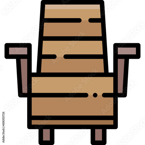 deck chair filled outline icon