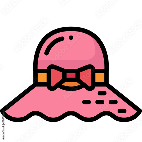 pamela hat filled outline icon