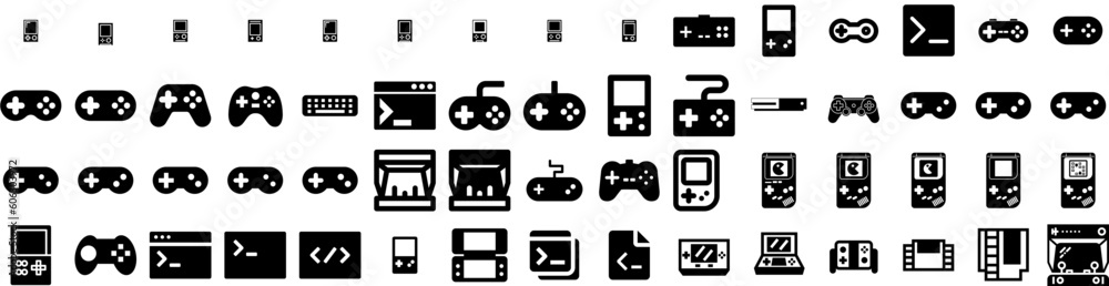 Set Of Console Icons Isolated Silhouette Solid Icon With Console, Gamepad, Play, Joystick, Entertainment, Video, Gaming Infographic Simple Vector Illustration Logo Set Of Console Icons Isolated Silhouette Solid Icon With Console, Gamepad, Play, Joystick, Entertainment, Video, Gaming Infographic Simple Vector Illustration Logo