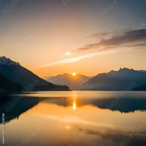 sunset over the lake © Ayesha