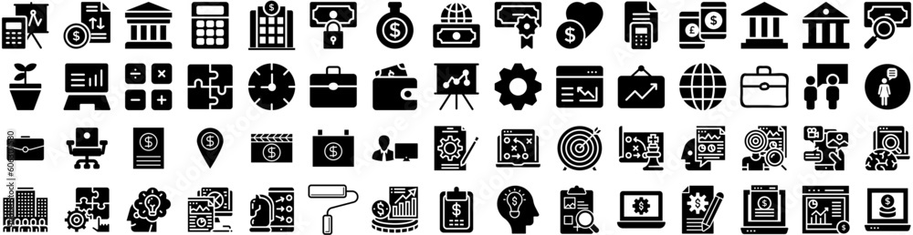 Set Of Business Icons Isolated Silhouette Solid Icon With Success, Corporate, Office, Technology, Teamwork, Business, Communication Infographic Simple Vector Illustration Logo Set Of Business Icons Isolated Silhouette Solid Icon With Success, Corporate, Office, Technology, Teamwork, Business, Communication Infographic Simple Vector Illustration Logo