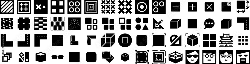 Set Of Square Icons Isolated Silhouette Solid Icon With White, Abstract, Design, Vector, Square, Shape, Background Infographic Simple Vector Illustration Logo Set Of Square Icons Isolated Silhouette Solid Icon With White, Abstract, Design, Vector, Square, Shape, Background Infographic Simple Vector Illustration Logo