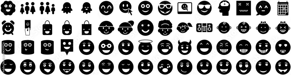 Set Of Happy Icons Isolated Silhouette Solid Icon With Vector, Party, Greeting, 2023, Background, Holiday, Happy Infographic Simple Vector Illustration Logo Set Of Happy Icons Isolated Silhouette Solid Icon With Vector, Party, Greeting, 2023, Background, Holiday, Happy Infographic Simple Vector Illustration Logo