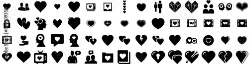 Set Of Romance Icons Isolated Silhouette Solid Icon With Dating, Romance, Woman, Romantic, Couple, Man, Love Infographic Simple Vector Illustration Logo