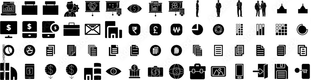 Set Of Business Icons Isolated Silhouette Solid Icon With Technology, Success, Corporate, Office, Communication, Business, Teamwork Infographic Simple Vector Illustration Logo Set Of Business Icons Isolated Silhouette Solid Icon With Technology, Success, Corporate, Office, Communication, Business, Teamwork Infographic Simple Vector Illustration Logo