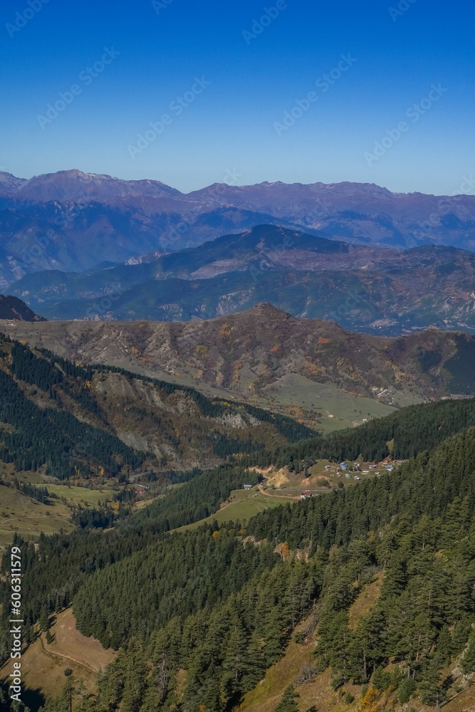 Views of Artvin Savsat the easternmost part of the Black Sea region among the greenery