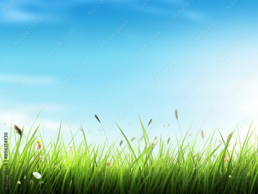 Nature spring background with blue sky and sunlight Nature spring background with blue sky and sunlight
