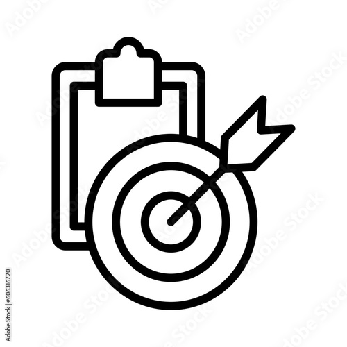 Goals outline icon for marketing, targets, aspirations, objectives, aims, ambitions logo
