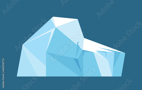 Arctic ice concept. Cold water or aqua. Frozen liquid, part of beautiful winter landscape. Poster or banner for website. Cartoon flat vector illustration isolated on blue background