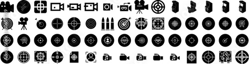 Set Of Shooting Icons Isolated Silhouette Solid Icon With Black, Abstract, Sky, Shooting, Star, Background, Comet Infographic Simple Vector Illustration Logo