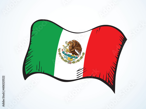 Flag of Mexico. Vector drawing sign